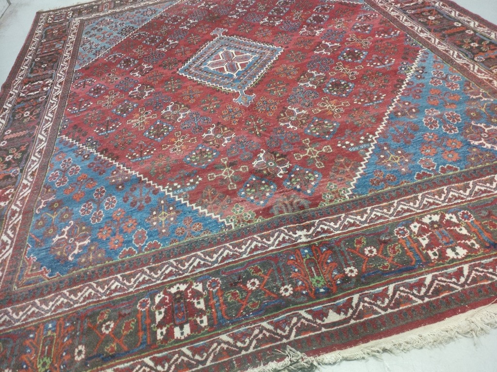 Sleets vintage rood blauw perzisch tapijt 270 x 370 cm