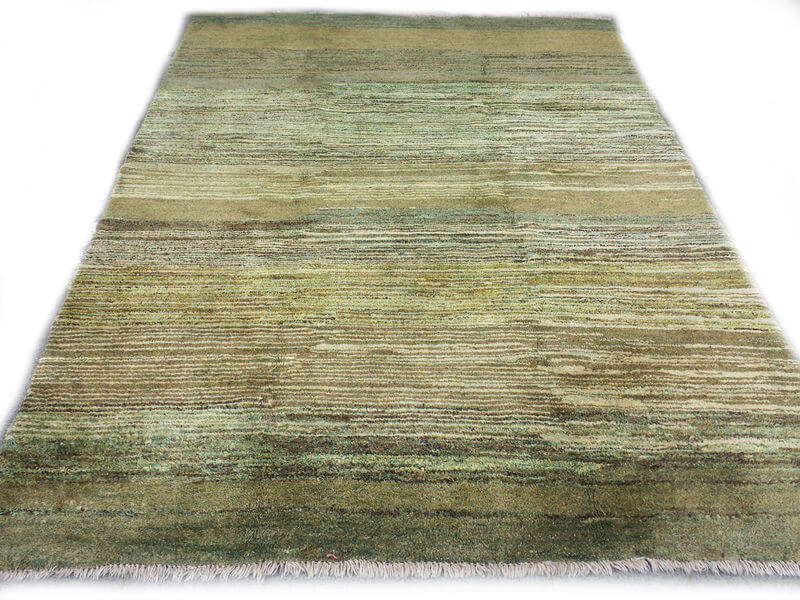 Fraai Handgeknoopt Modern Tapijt Groen 209 x 290 cm